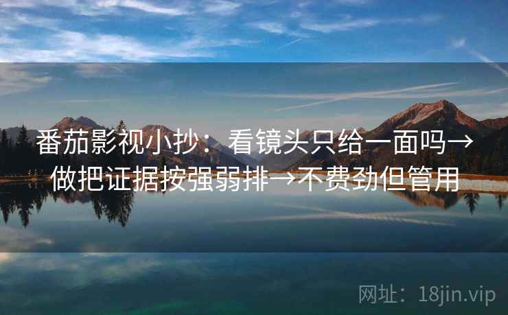 番茄影视小抄：看镜头只给一面吗→做把证据按强弱排→不费劲但管用