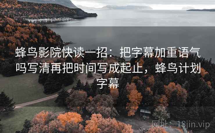 蜂鸟影院快读一招：把字幕加重语气吗写清再把时间写成起止，蜂鸟计划字幕